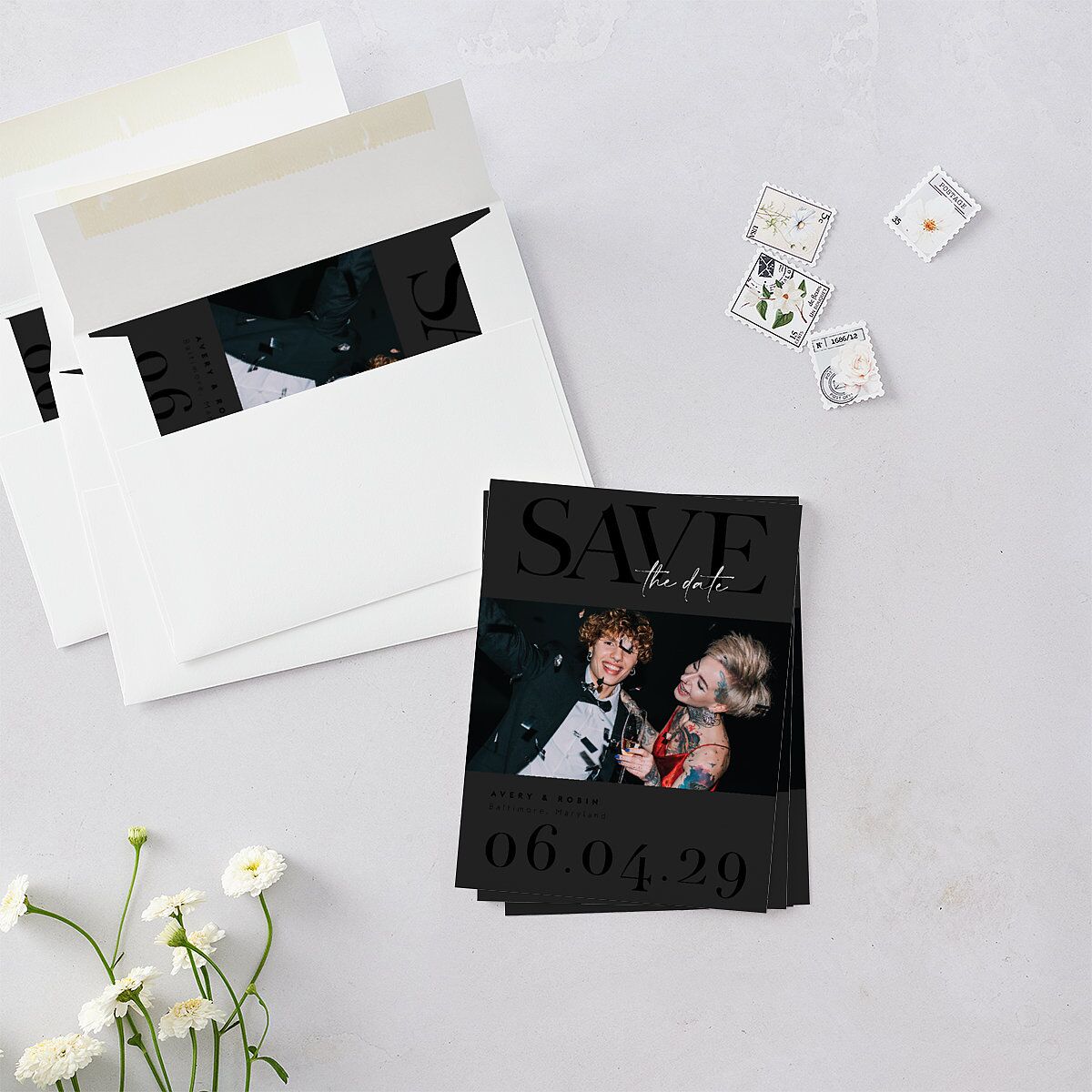 Modern Vow Save the Date Petite Cards — view 4