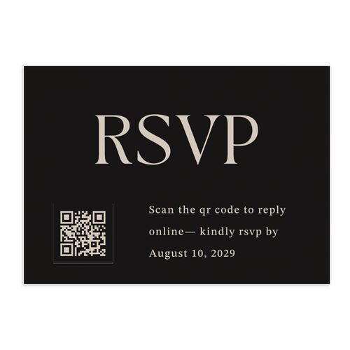 Elegant Minimalist QR Code RSVP Cards Midnight Signature Standard