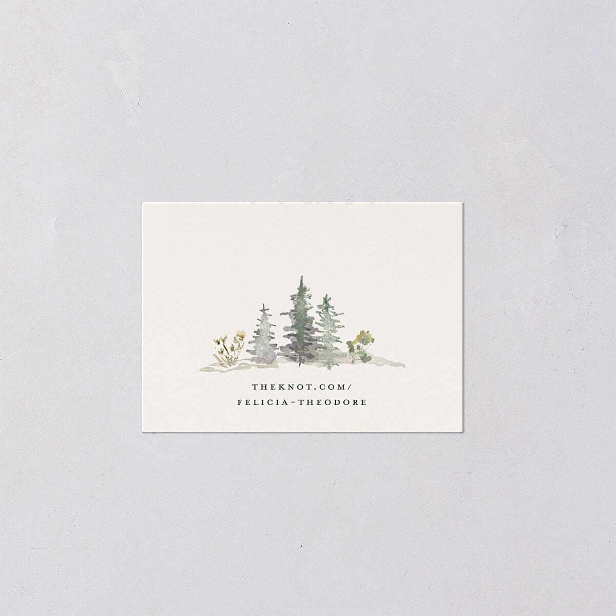 Elegant Mountain Border QR Code RSVP Cards Meadow Signature Standard