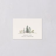 Elegant Mountain Border QR Code RSVP Cards Meadow Signature Standard