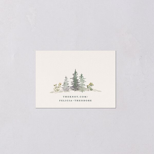 Elegant Mountain Border QR Code RSVP Cards Meadow Signature Standard