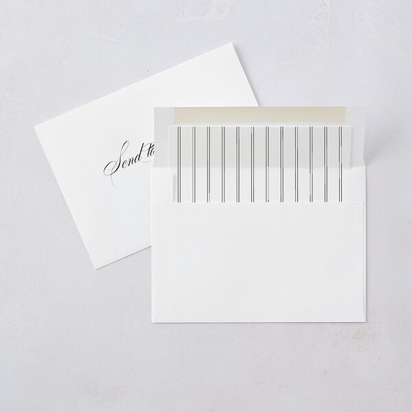 Classic Flourish Wedding Invitations Pure White Signature Blank No Standard