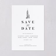 Love in NYC Save The Date Cards Medieval Grey Signature smooth Blank No Standard