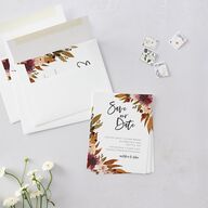 Fall Foliage Save the Date Petite Cards Chestnut Signature smooth Blank No Standard