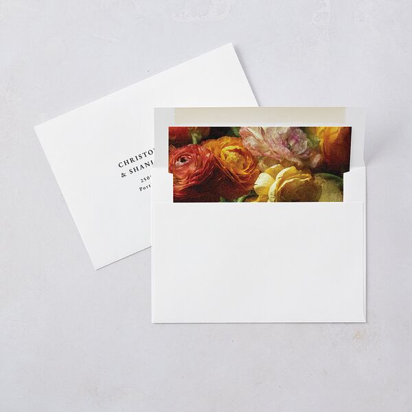 Technicolor Calligraphy Photo Envelope Liners Pure White Standard