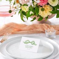 Vintage Bow Place Cards Jewel Green Signature