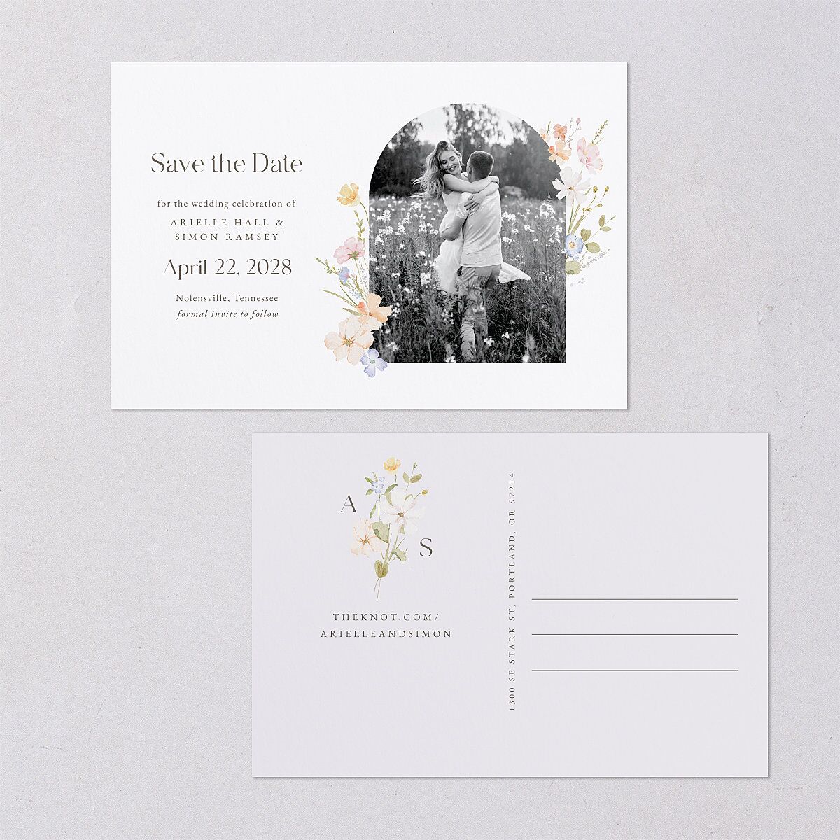 Wildflower Photo Save the Date Postcards Lilac