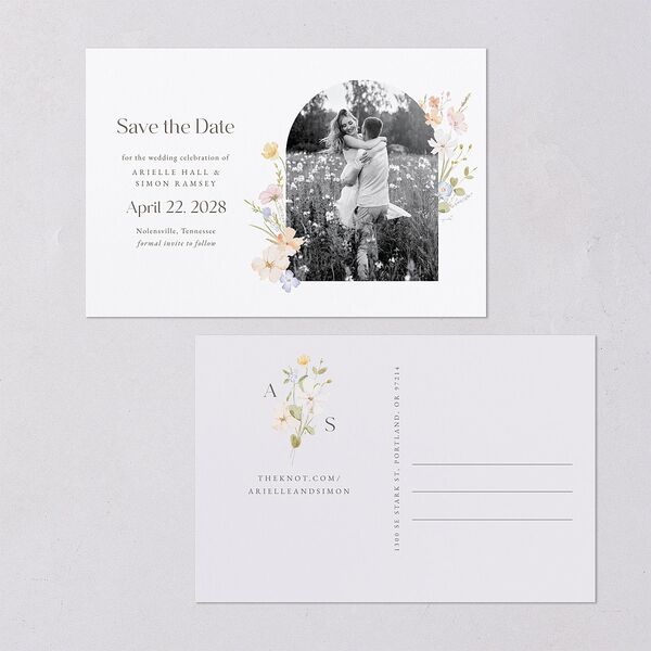 Wildflower Photo Save the Date Postcards Lilac