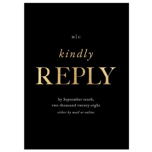 Classically Stated Wedding Response Cards Midnight Gold Signature Standard