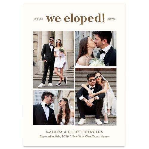 Photo Elopement Wedding Invitations Linen Signature Blank No Standard