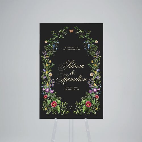 Opulent Garden Standard Welcome Sign Large Charcoal Standard Indoor Foam Core L Welcome