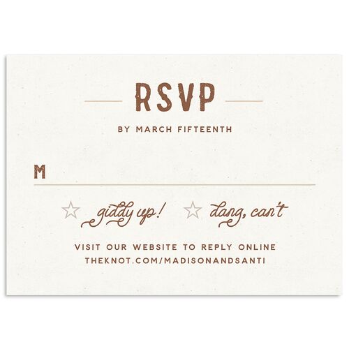 Hitched in Texas Wedding Response Cards Espresso Signature Standard
