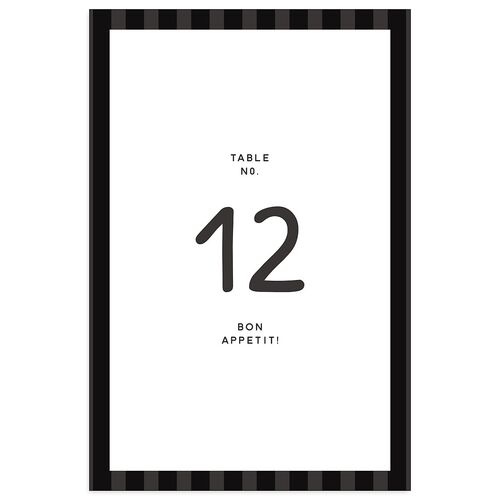 Hand Drawn Recipe Table Numbers Pure White Signature