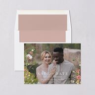 Wildflower Landscape Save the Date Cards Peach Pink Signature smooth Blank No Standard