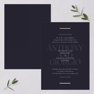 Gilded Bold Wedding Invitations Gold Navy Signature Blank No Standard