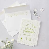 Whimsical Dancing Cocktails Engagement Party Invitations Pear Signature Blank Standard