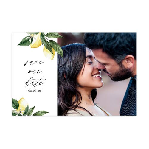 Botanical Lemon Save The Date Postcards Buttercup