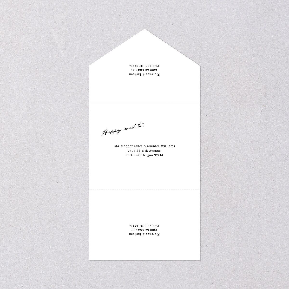 Vintage Film All-in-One Wedding Invitations Sand Signature Light Both Recipient and Return Addresses No