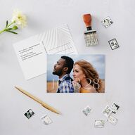 Lavish Palm Save The Date Postcards Pure White
