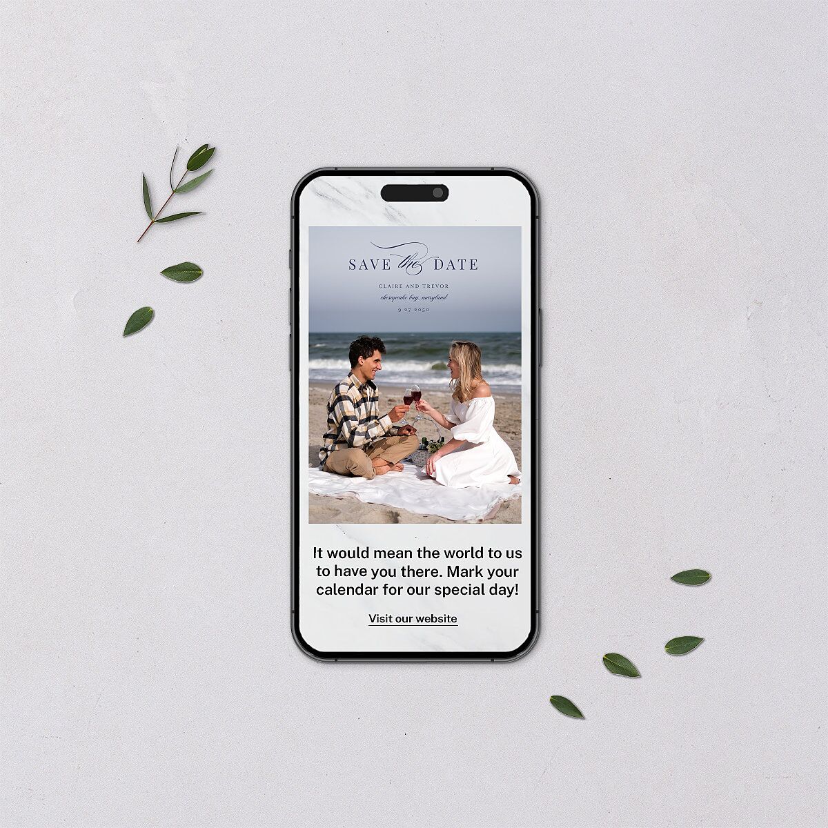 Elegant Lighthouse Digital Save the Date Cards Maritime Dusty Blue Lets Celebrate Standard