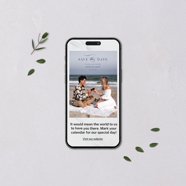 Elegant Lighthouse Digital Save the Date Cards Maritime Dusty Blue Lets Celebrate Standard