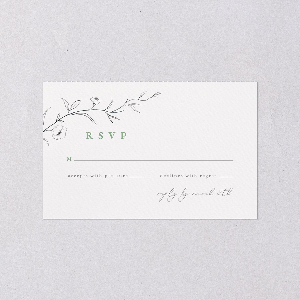 Graceful Botanical All-in-One Wedding Invitations — view 4