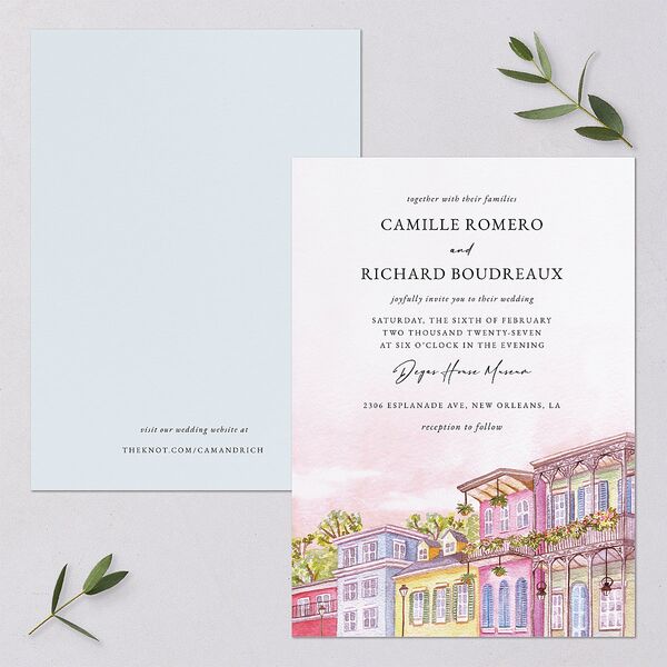 New Orleans Wedding Invitations Ice Blue Signature Blank No
