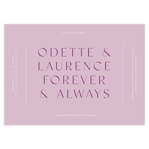 Surround Wedding Invitations Amethyst Signature Blank No Standard