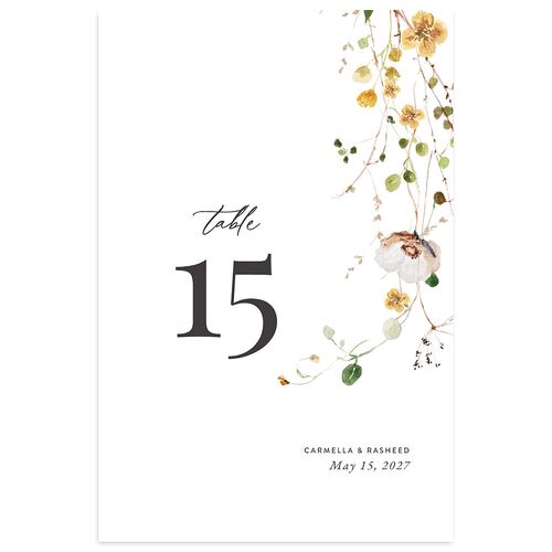Delicate Wildflower Table Numbers Raw Sienna Signature
