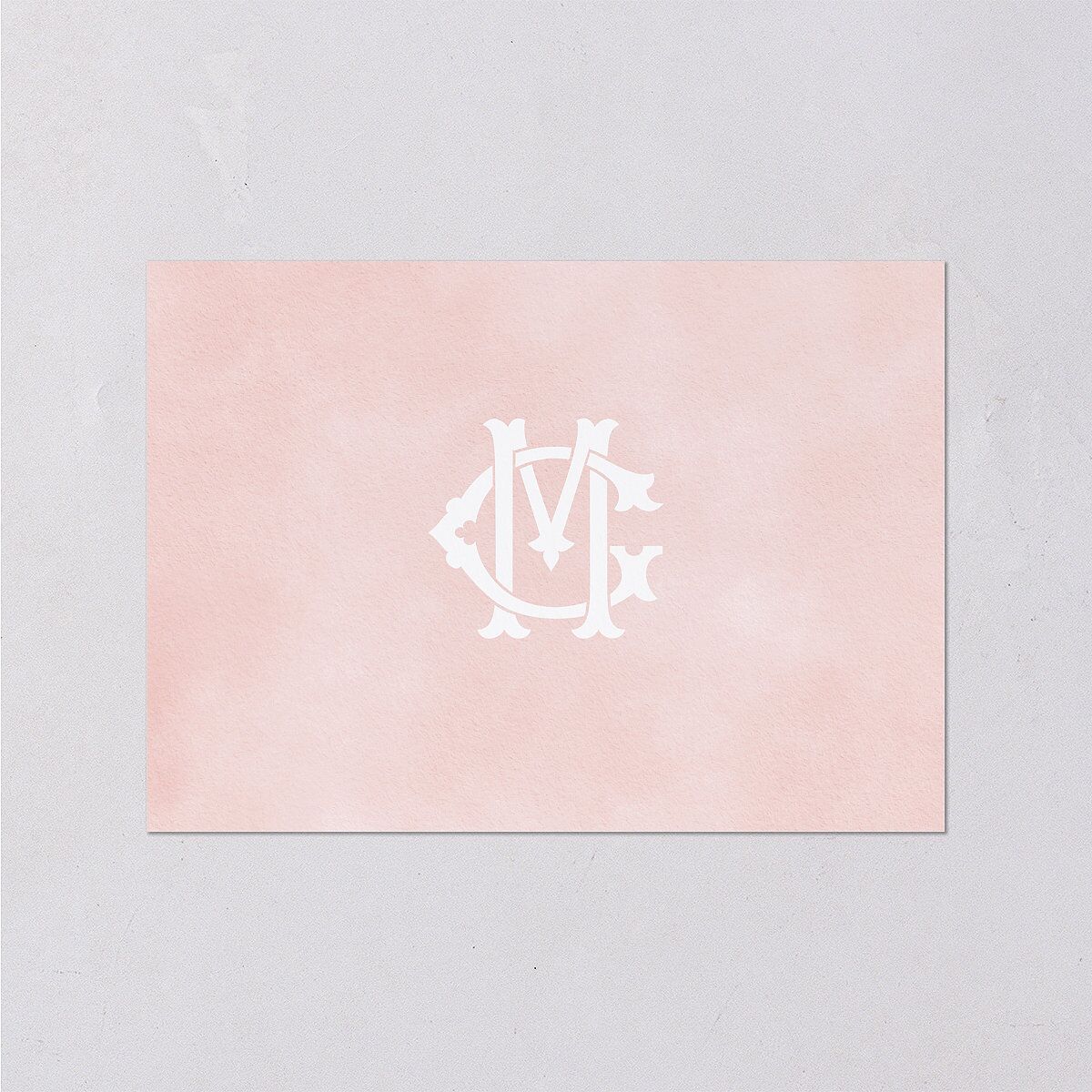 Maximalist Floral Crest Wedding Response Cards Pink Cotton Signature Standard