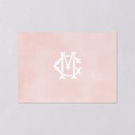 Maximalist Floral Crest Wedding Response Cards Pink Cotton Signature Standard