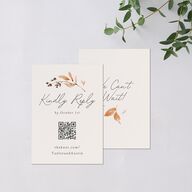 Leafy Garland Foil QR Code RSVP Cards Champagne Signature Standard