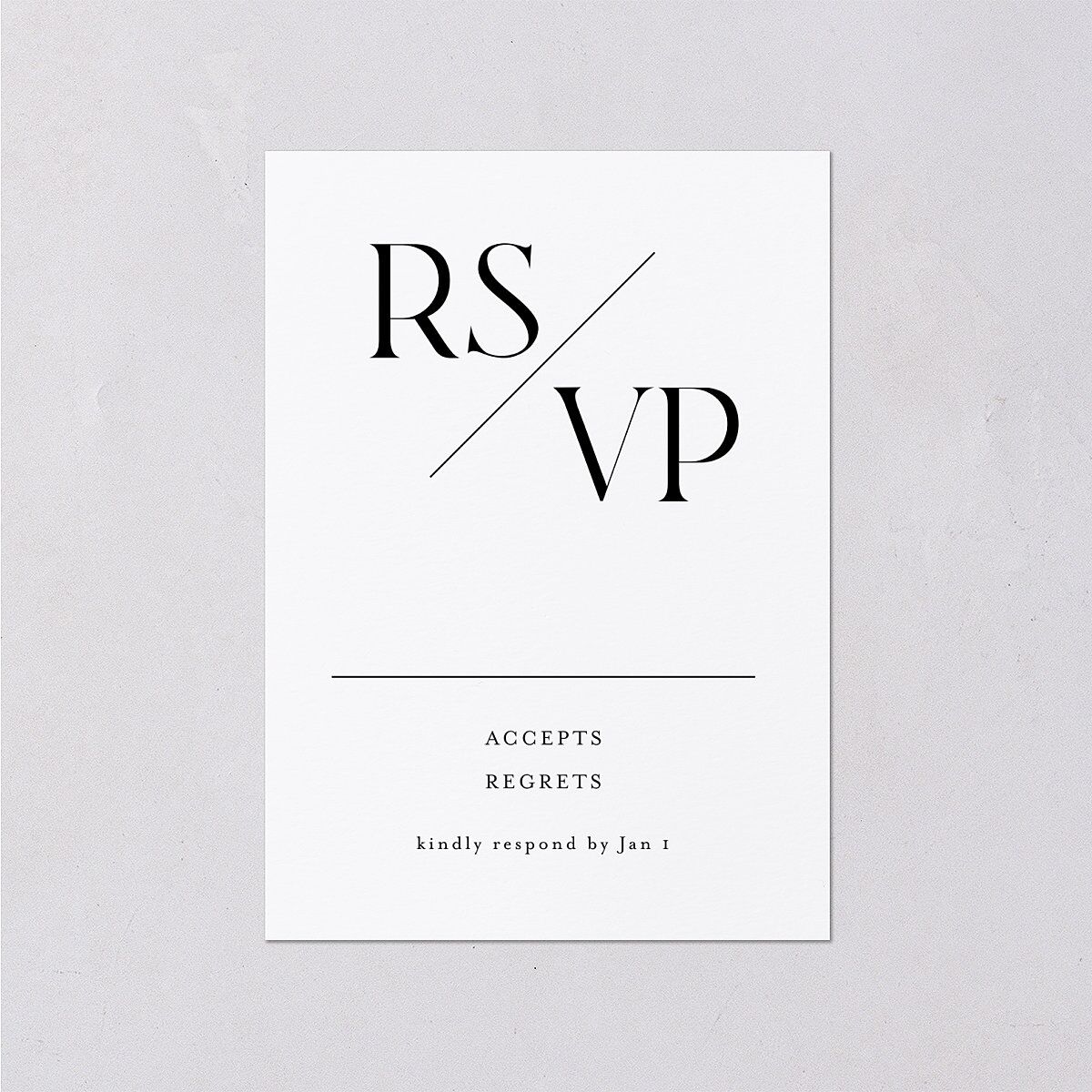 Monogram Slant Wedding Response Cards Licorice Signature Standard