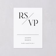 Monogram Slant Wedding Response Cards Licorice Signature Standard