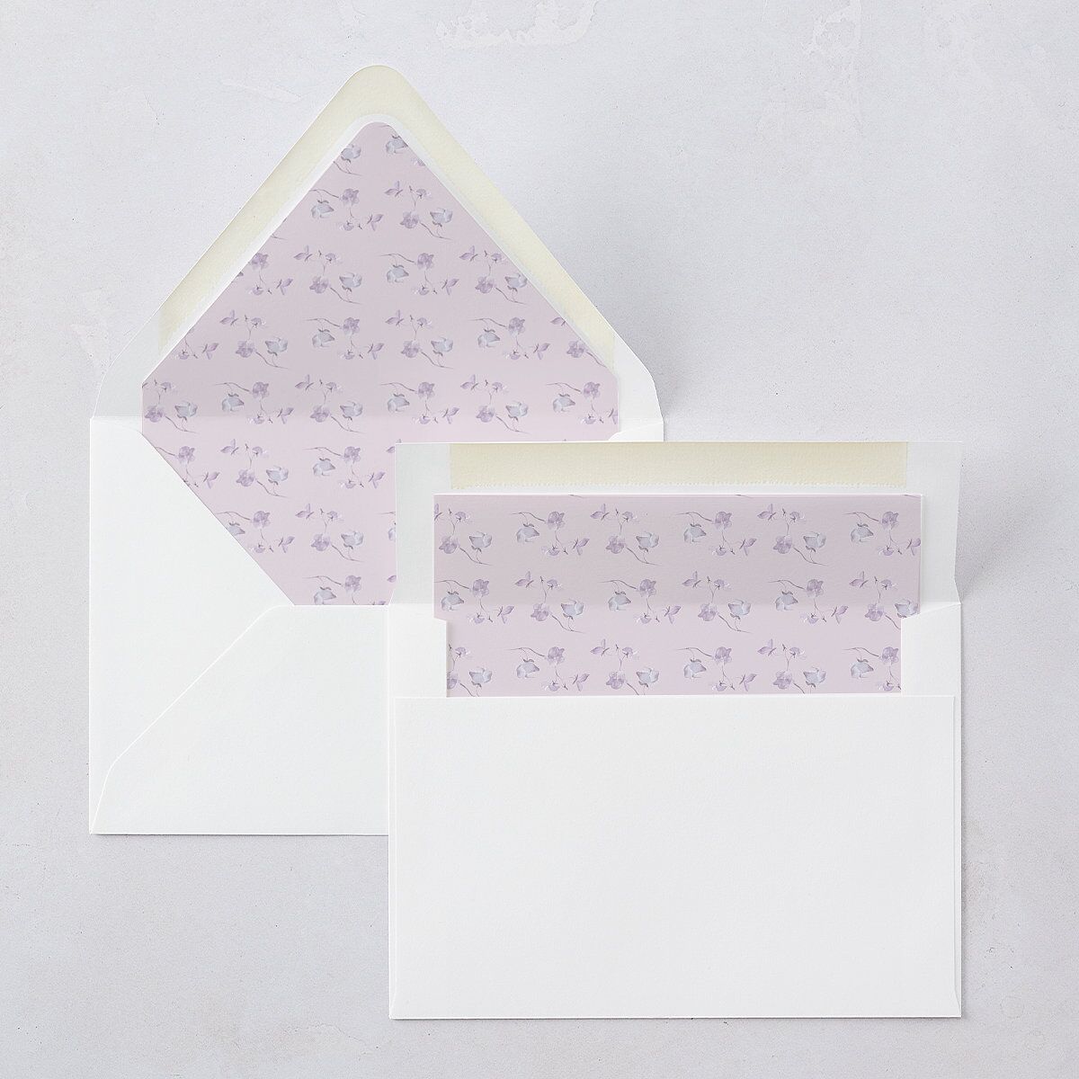 Elegant Floral Euro Envelope Liners Lilac Luxe