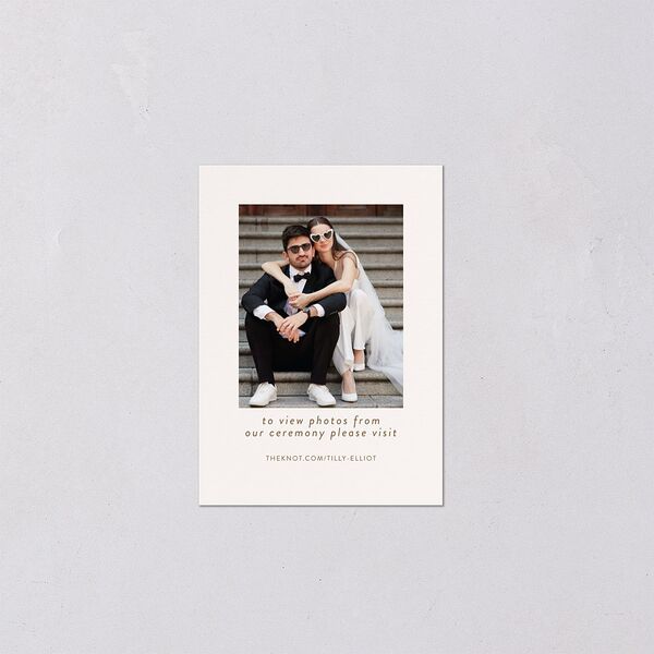 Photo Elopement QR Code RSVP Cards Linen Signature Standard