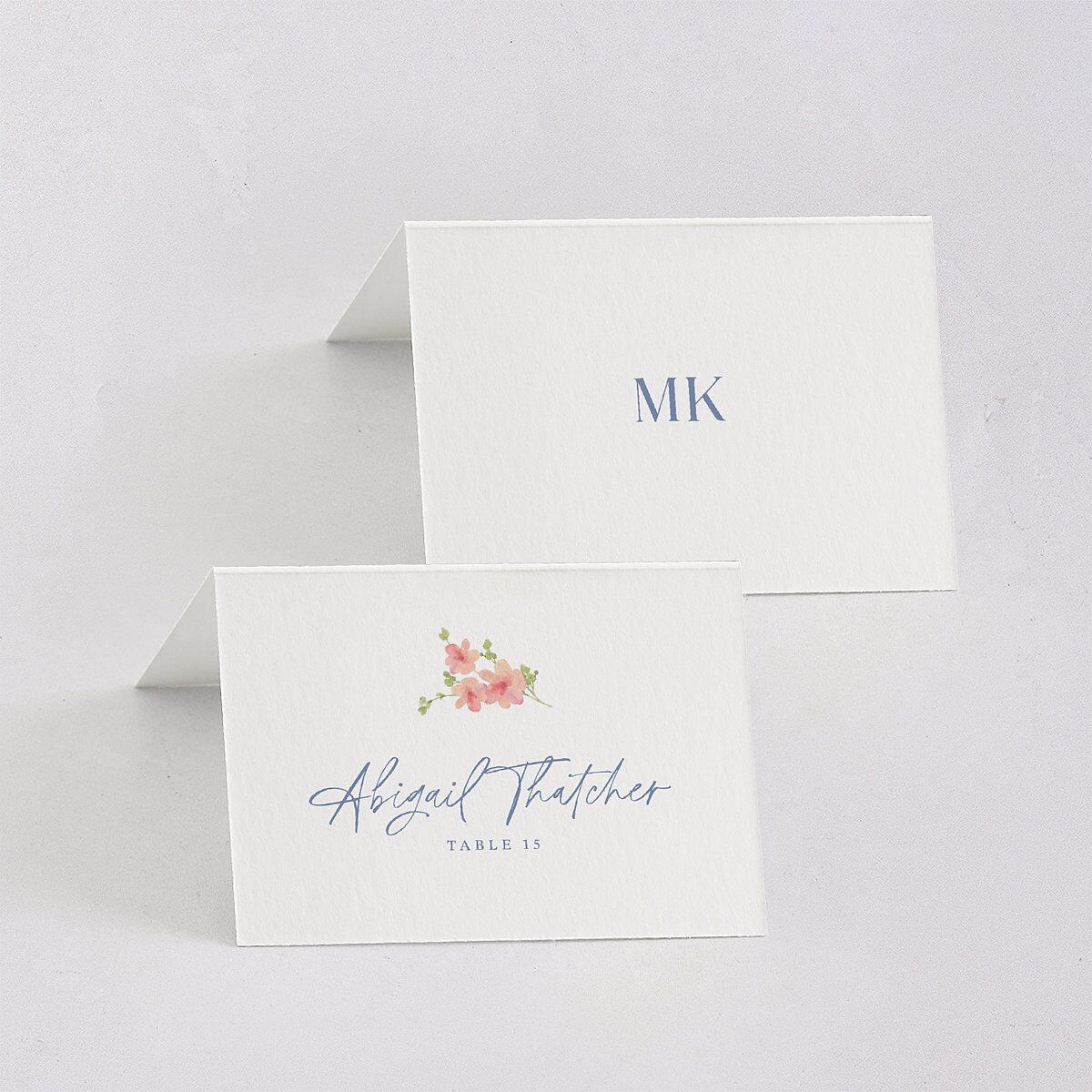 Fairytale Wildflower Crest Place Cards Pure White Signature