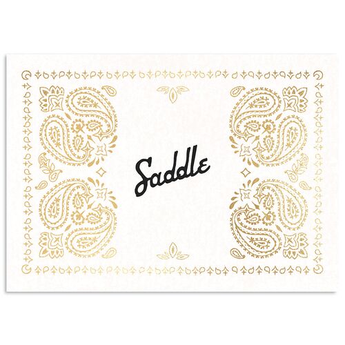Classic Western Foil Wedding Response Cards Cotton Gold Signature Standard