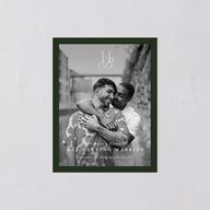 Refined Monogram Save the Date Petite Cards Dark Green Signature smooth Blank No Standard