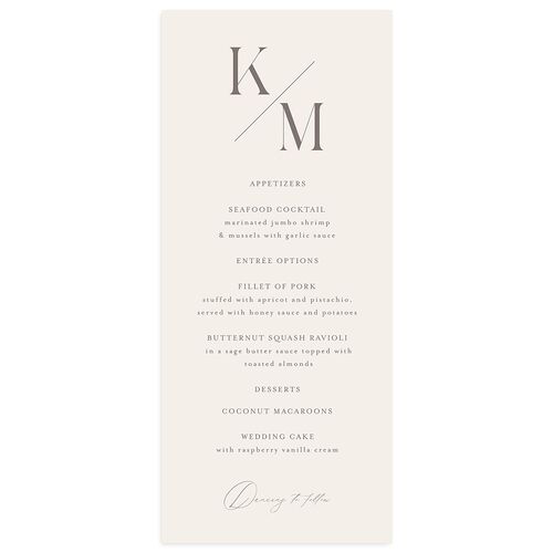 Monogram Slant Menus Falcon Signature