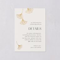 Ginkgo Leaves Wedding Enclosure Cards Gold Champagne Signature