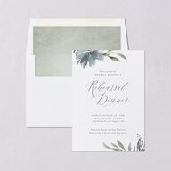 Muted Floral Rehearsal Dinner Invitations Dusty Blue Signature Blank Standard