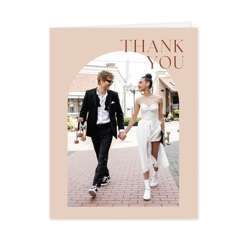 Modern Arch Photo Thank You Cards Saddle
