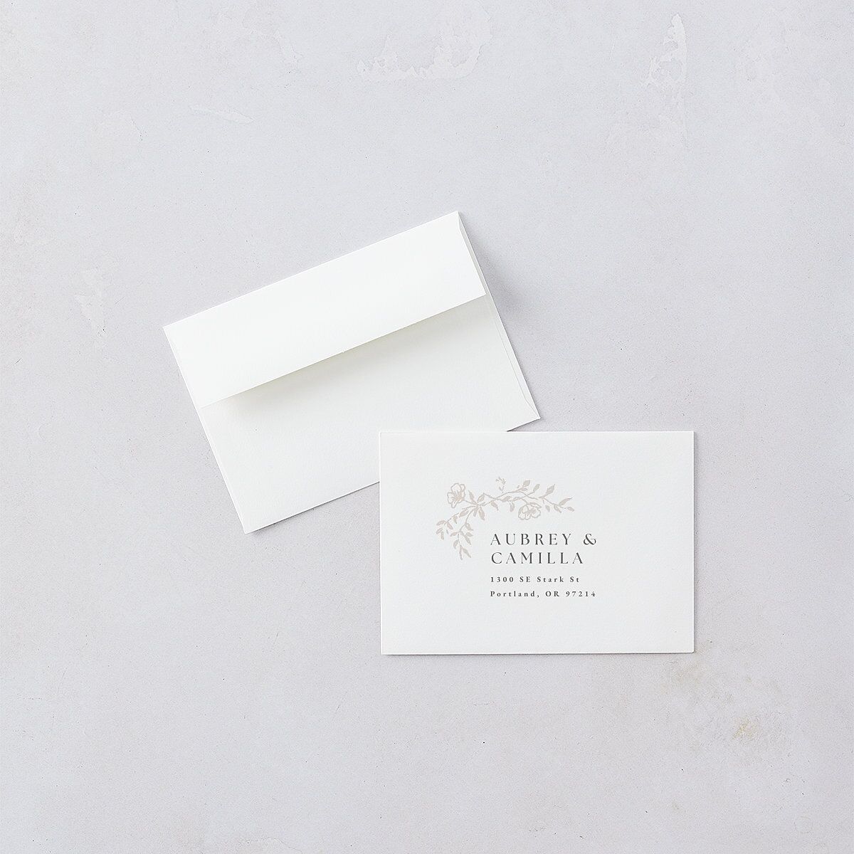 Gilded Branches Foil Wedding Response Cards Gold Off-White Signature Standard