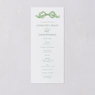 Vintage Bow Wedding Programs Jewel Green Signature