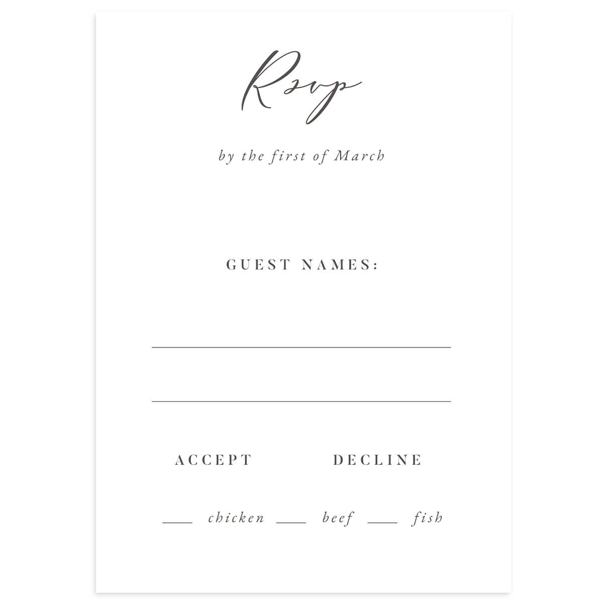 Timeless Script Wedding Response Cards