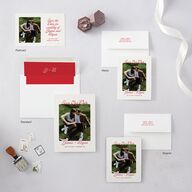 Retro Modern Photo Save the Date Postcards Ruby