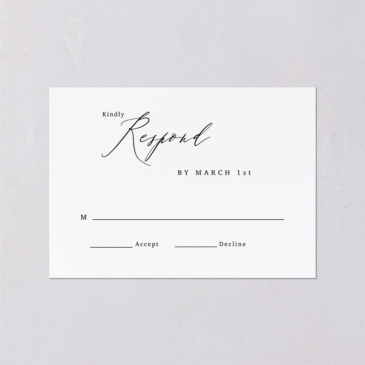 Minimal Calligraphy Wedding Response Cards — view 1