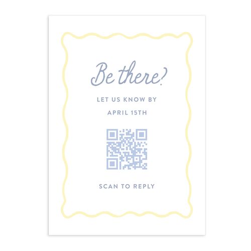 Eclectic Painted Stripes QR Code RSVP Cards Cornflower Signature Standard
