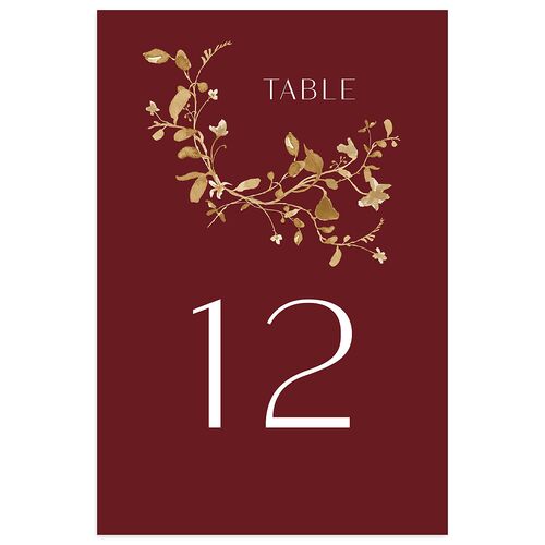 Curved Garland Table Numbers Rust Signature